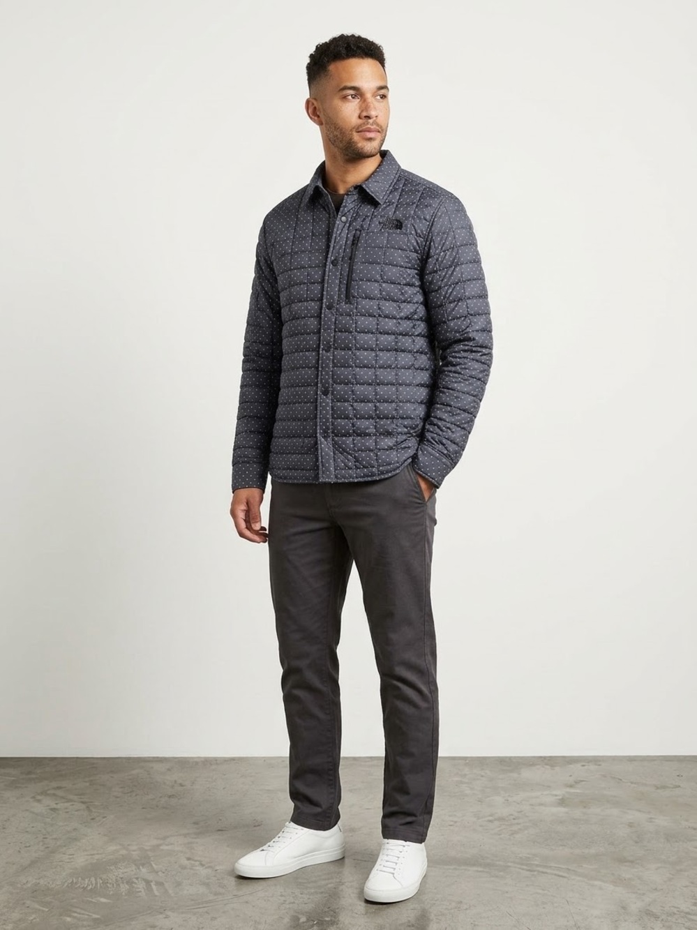 The North Face Quilted Snap Men’s Jacket Dotted , Large
